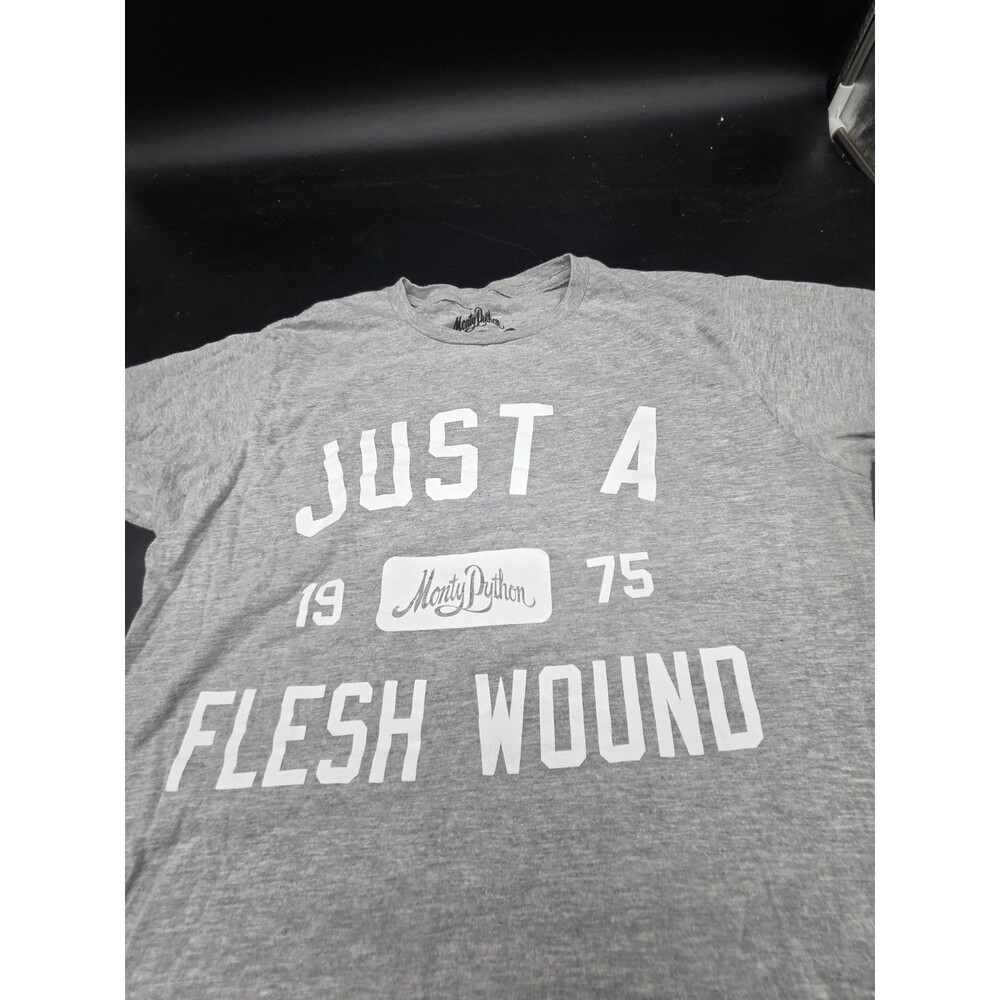 Monty Python Shirt Gray Size Medium Just A Flesh Wound Holy Grail Funny Quote